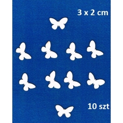 BEERMATA #1,5mm / Motylek 3x2cm / SCRAPBOOKING , tekturka / KOMPLET 10szt / motyl, birmata